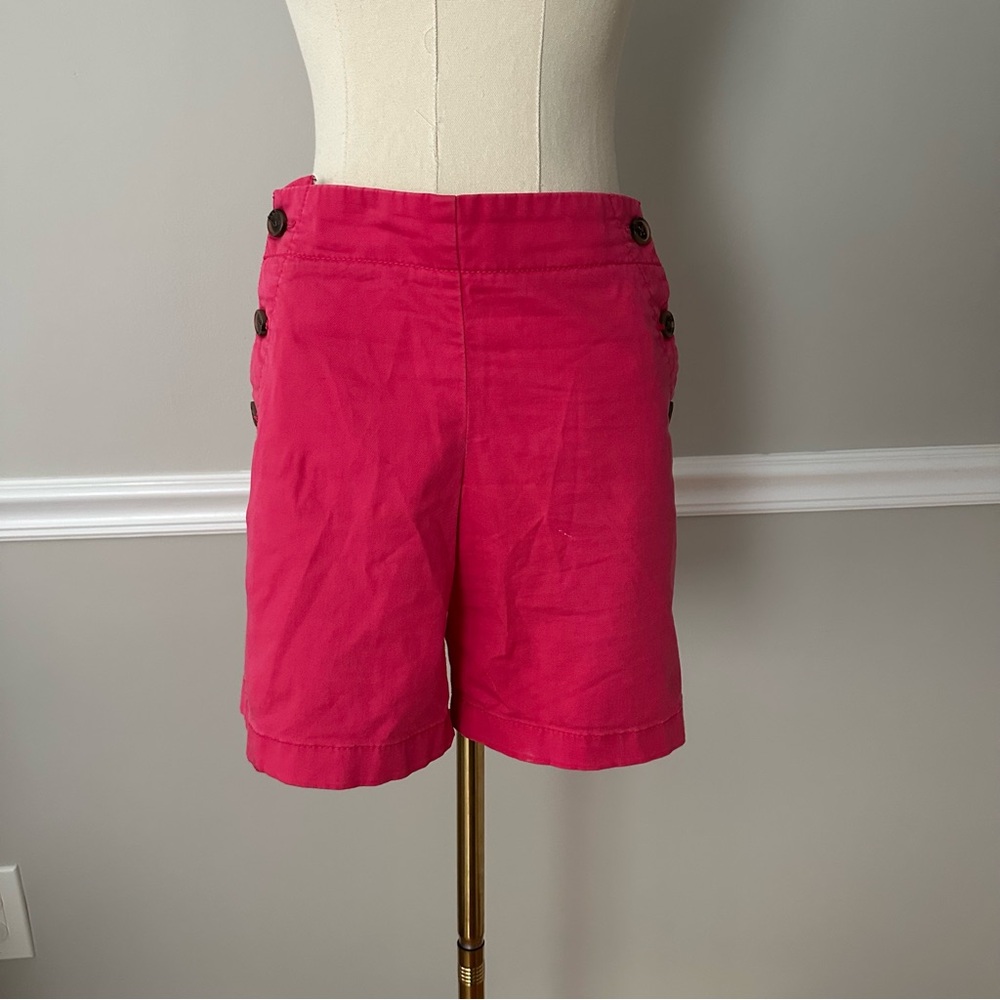J. Crew Vibrant Pink Button-Accent Shorts